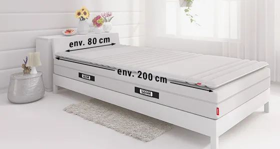 Surmatelas BODYGUARD 80x200 cm sur un matelas